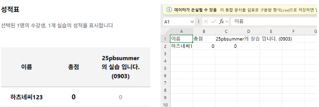 PDF p.18: CSV 출력 예시